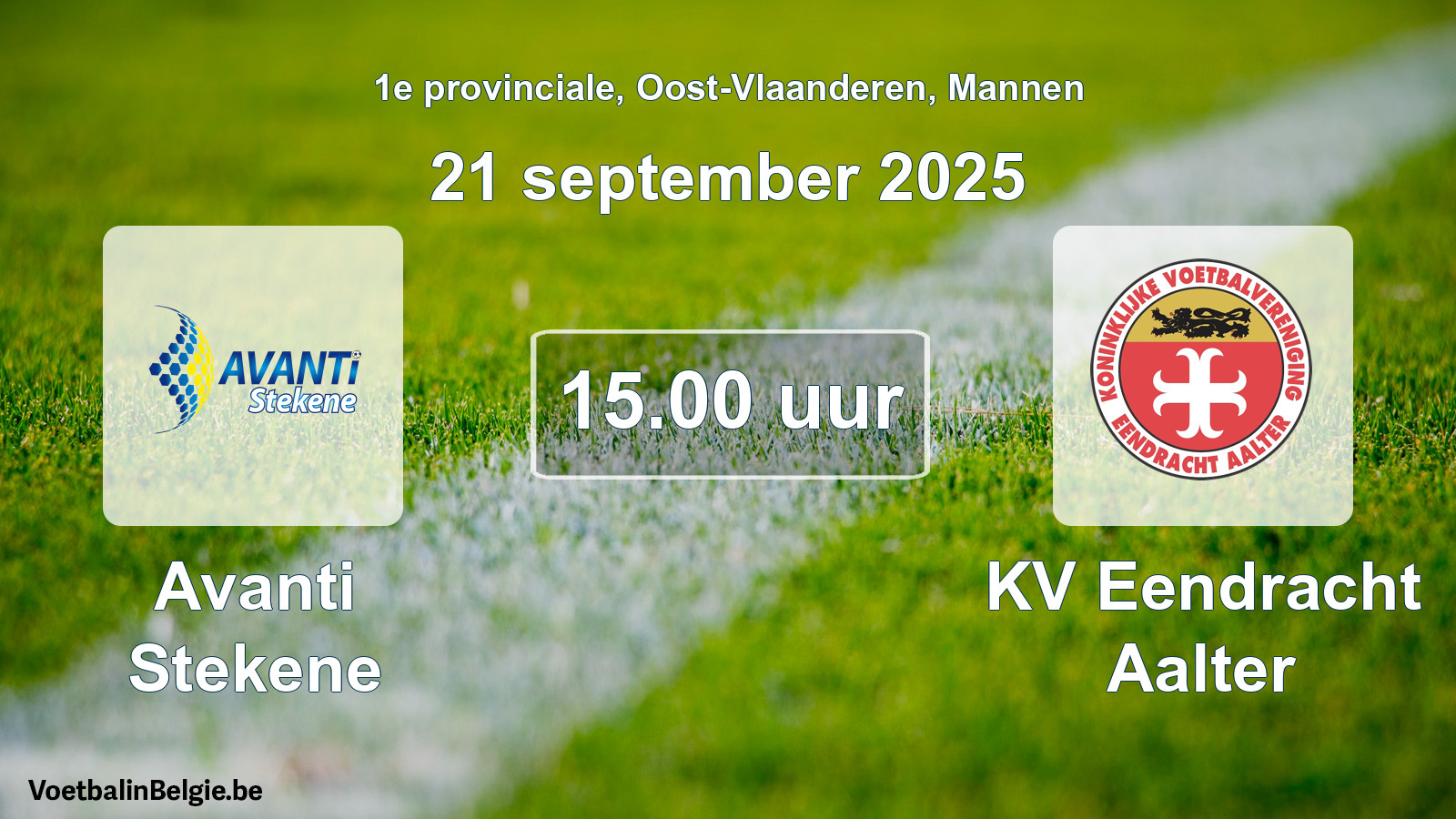 Scheduled match men football: Avanti Stekene - KV Eendracht Aalter (21 September 2025)