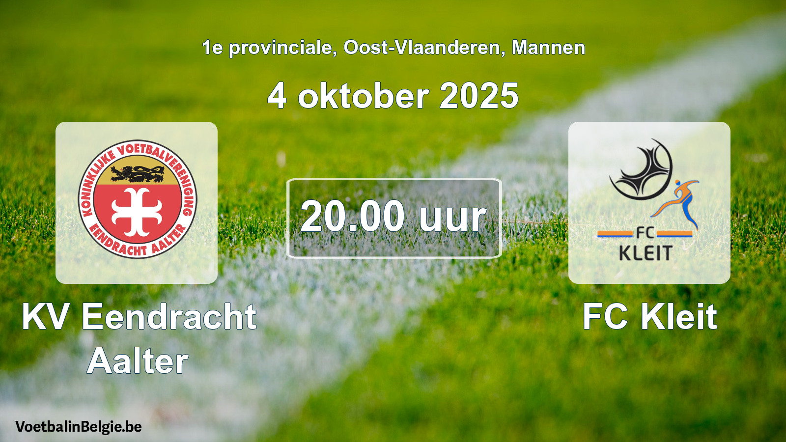 Scheduled match men football: KV Eendracht Aalter - FC Kleit (4 October 2025)