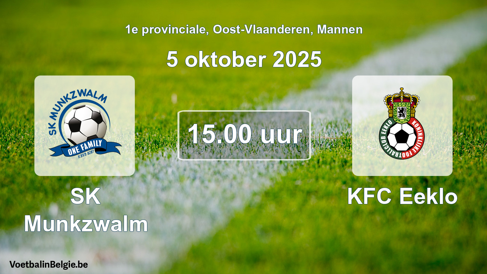 Scheduled match men football: SK Munkzwalm - KFC Eeklo (5 October 2025)