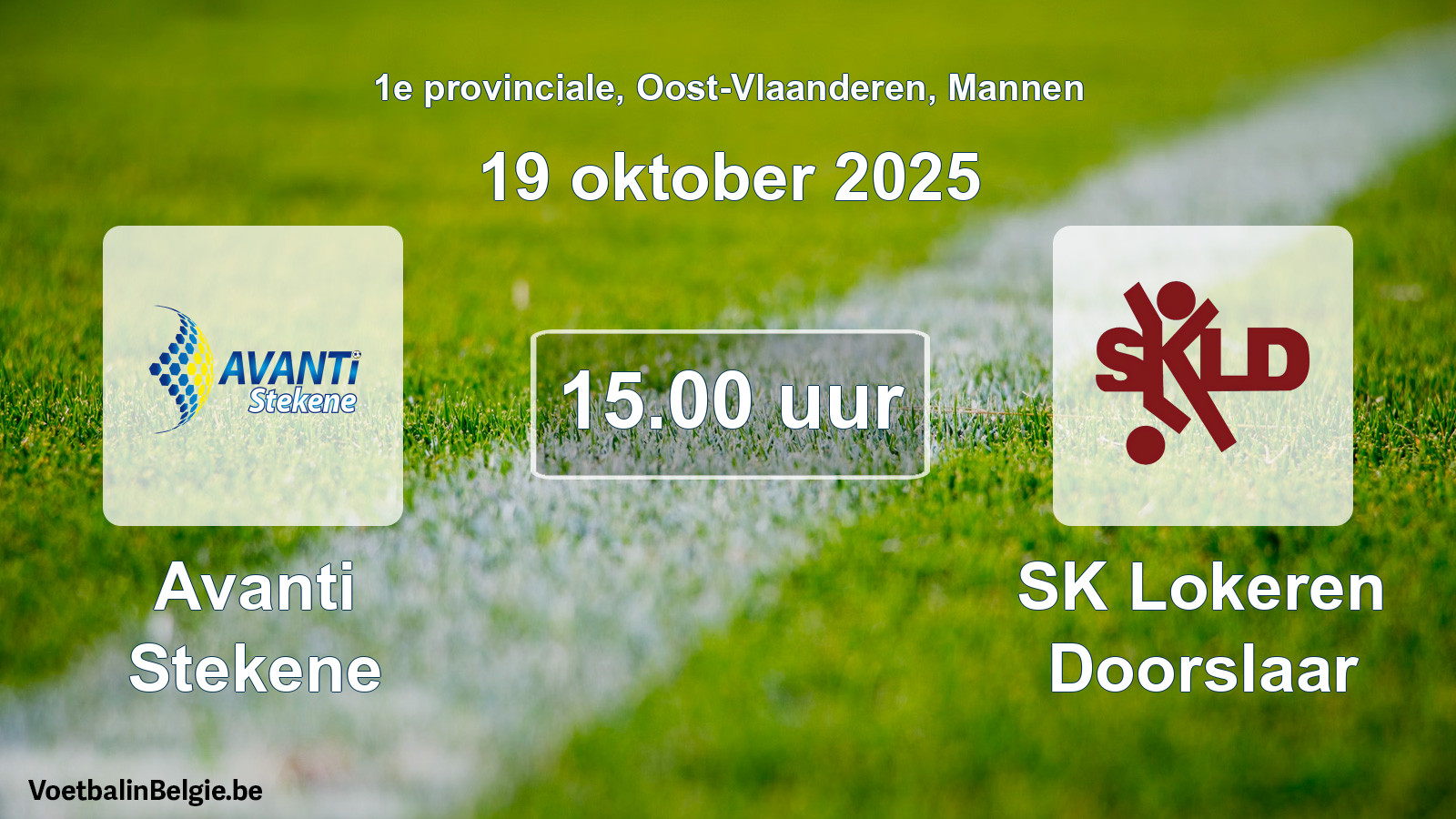Scheduled match men football: Avanti Stekene - SK Lokeren Doorslaar (19 October 2025)