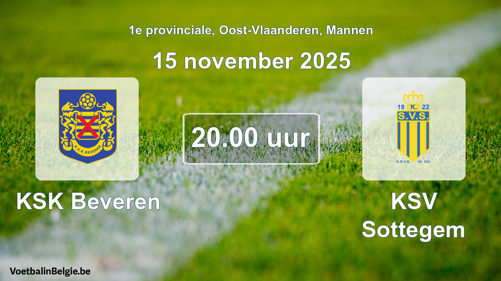 Scheduled match men football: KSK Beveren - KSV Sottegem (15 November 2025)