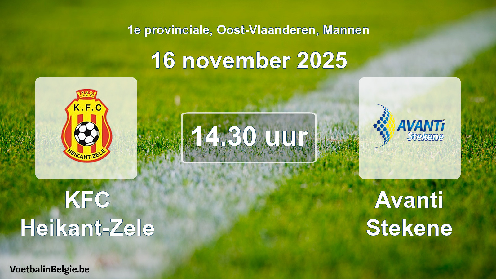 Scheduled match men football: KFC Heikant-Zele - Avanti Stekene (16 November 2025)