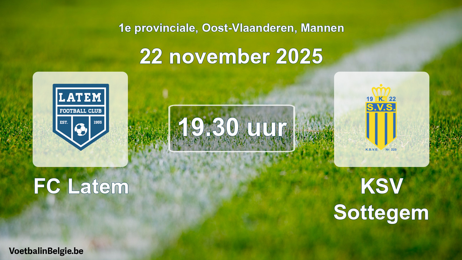 Scheduled match men football: FC Latem - KSV Sottegem (22 November 2025)