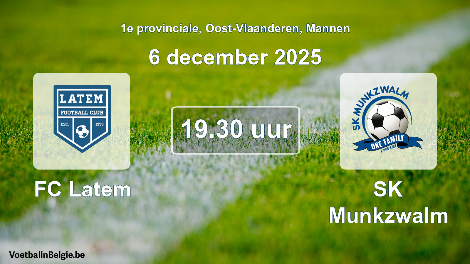 Scheduled match men football: FC Latem - SK Munkzwalm (6 December 2025)