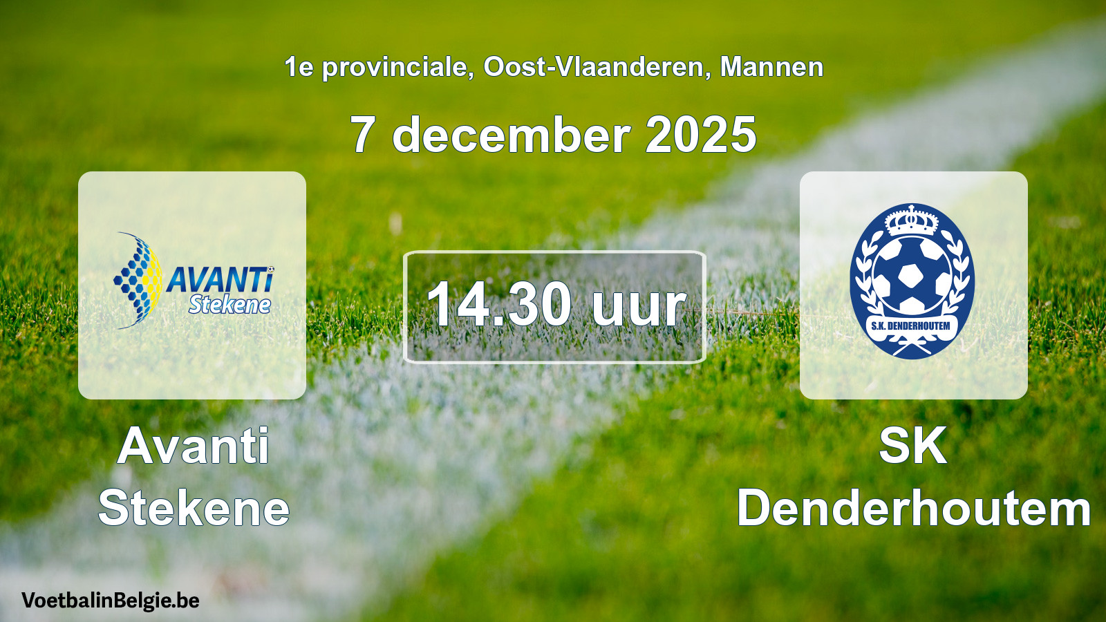 Geplande wedstrijd mannenvoetbal: Avanti Stekene - SK Denderhoutem (7 december 2025)