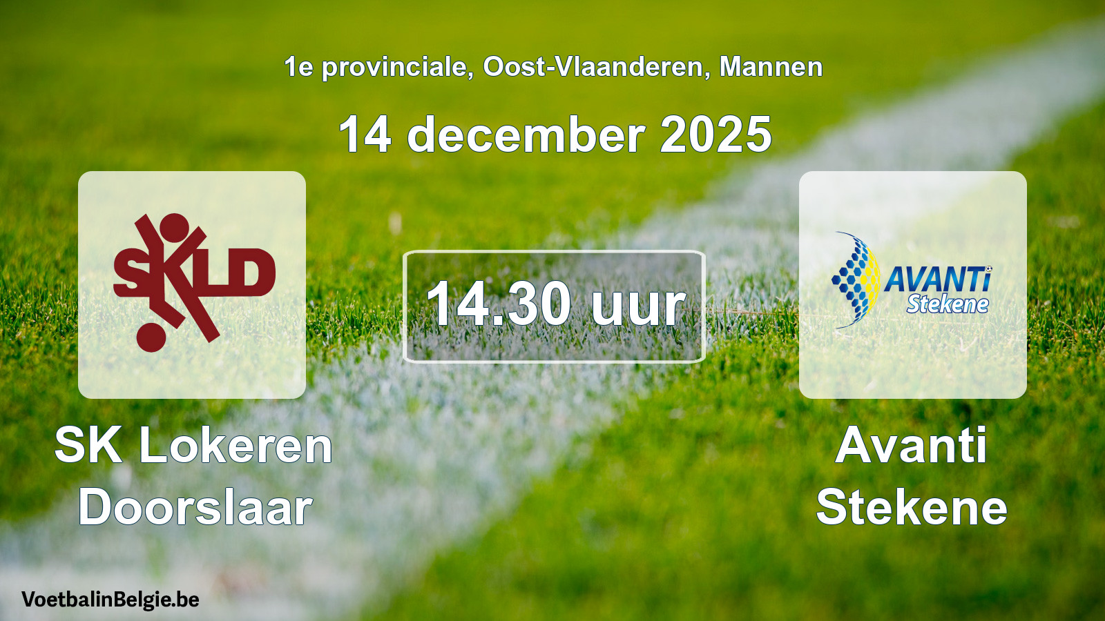 Geplande wedstrijd mannenvoetbal: SK Lokeren Doorslaar - Avanti Stekene (14 december 2025)