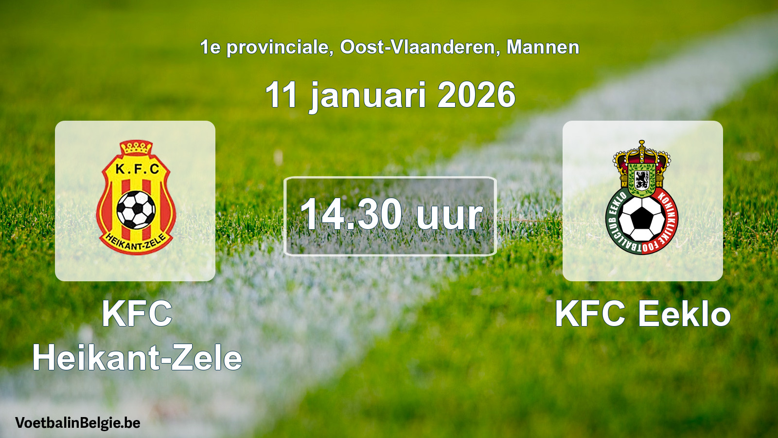 Scheduled match men football: KFC Heikant-Zele - KFC Eeklo (11 January 2026)