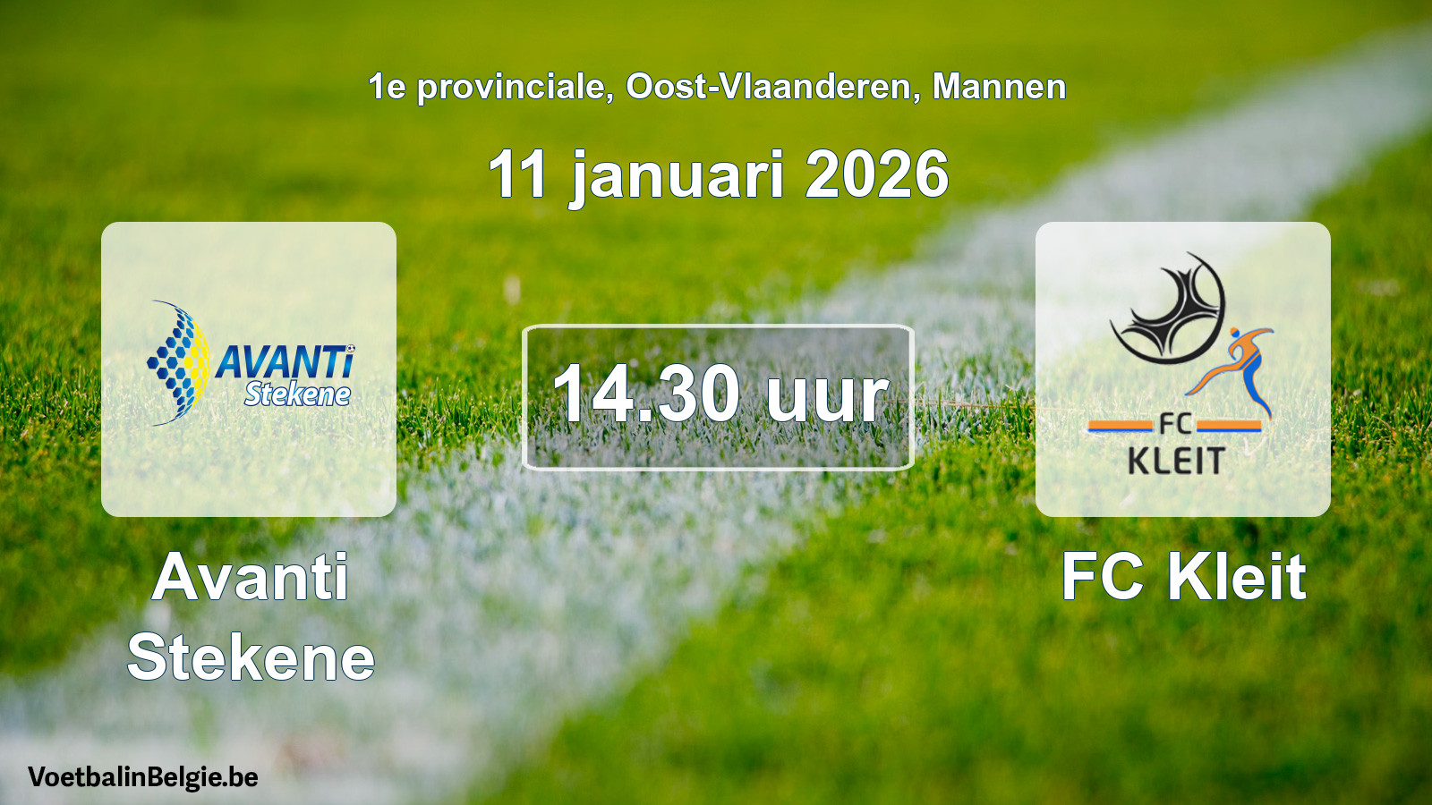 Scheduled match men football: Avanti Stekene - FC Kleit (11 January 2026)