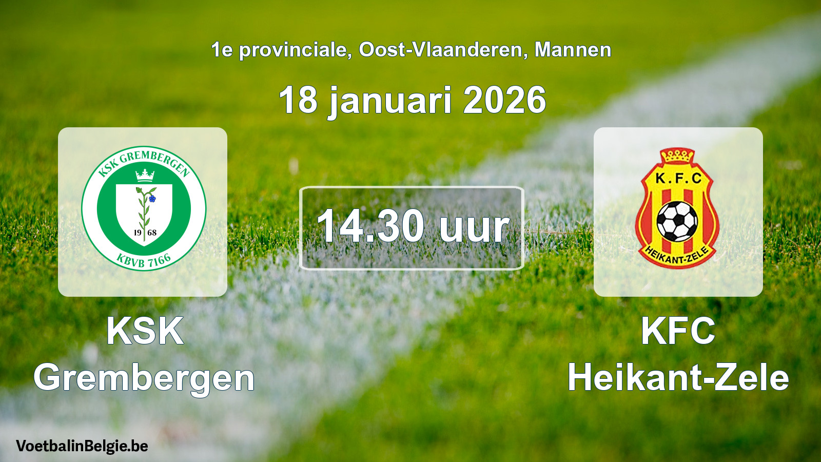 Scheduled match men football: KSK Grembergen - KFC Heikant-Zele (18 January 2026)