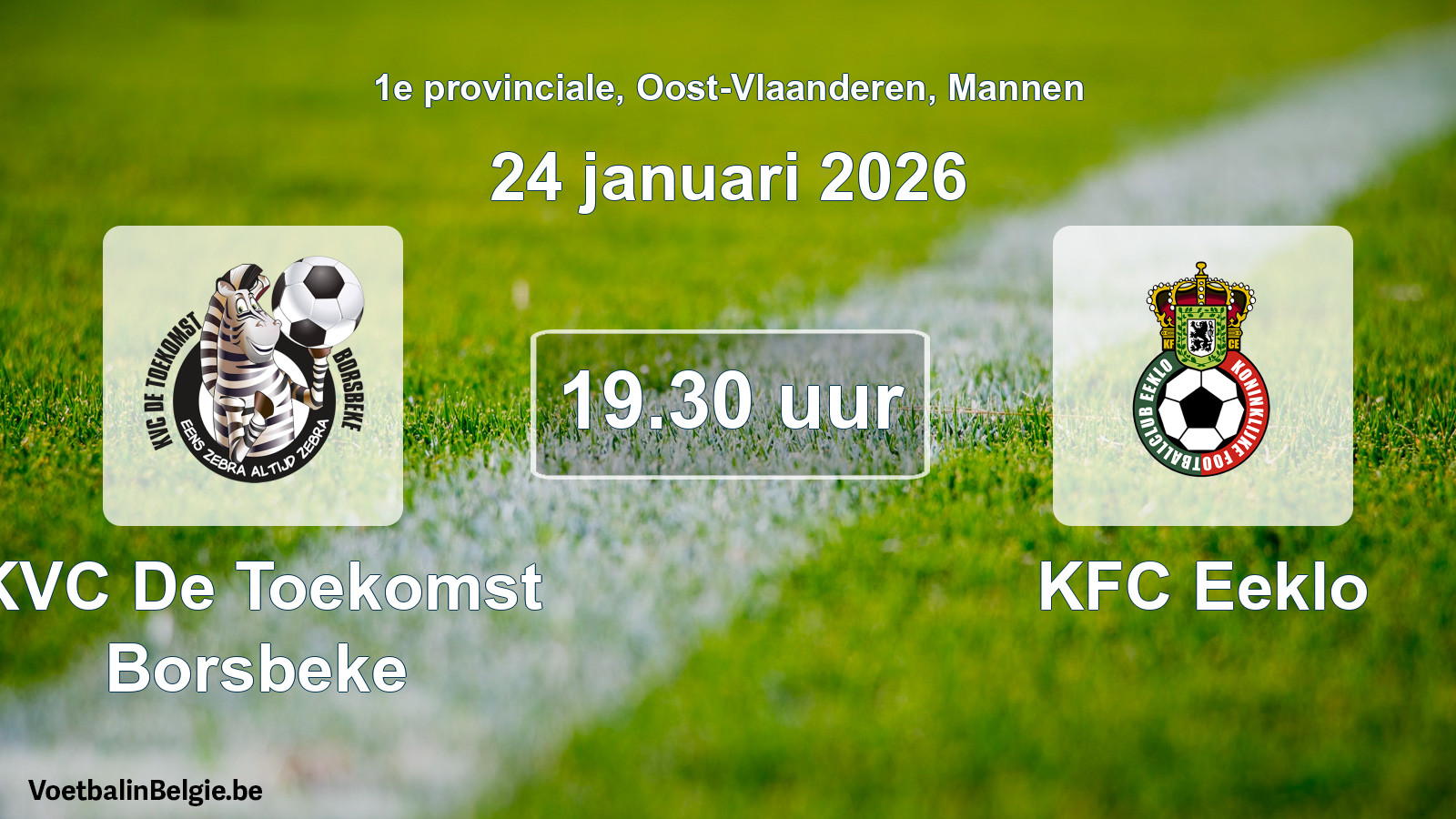 Scheduled match men football: KVC De Toekomst Borsbeke - KFC Eeklo (24 January 2026)
