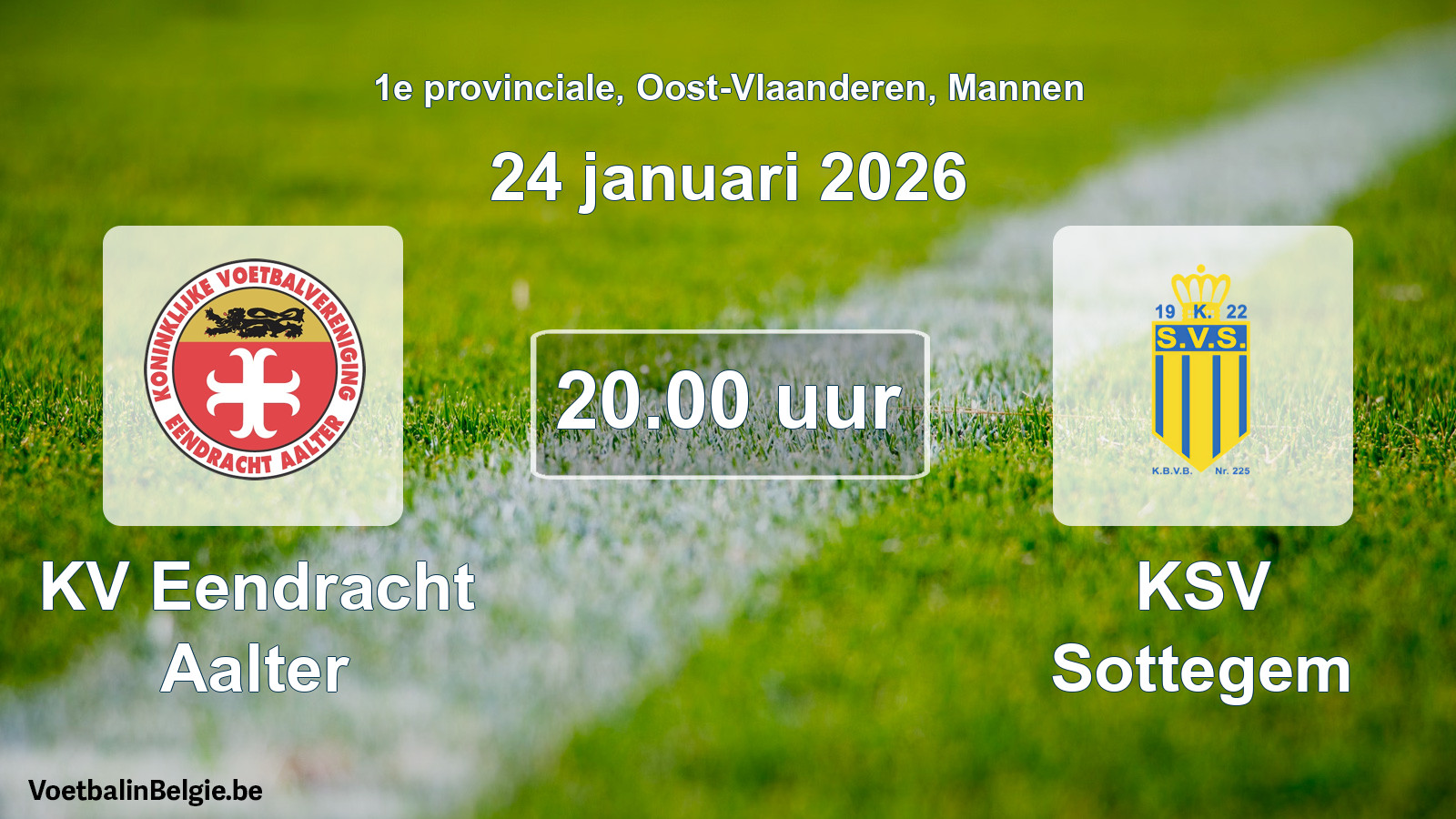 Scheduled match men football: KV Eendracht Aalter - KSV Sottegem (24 January 2026)
