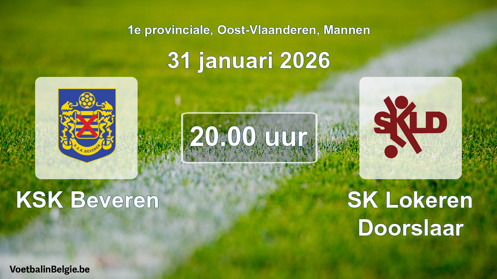 Geplantes Spiel männer-Fußball: KSK Beveren - SK Lokeren Doorslaar (31 Januar 2026)
