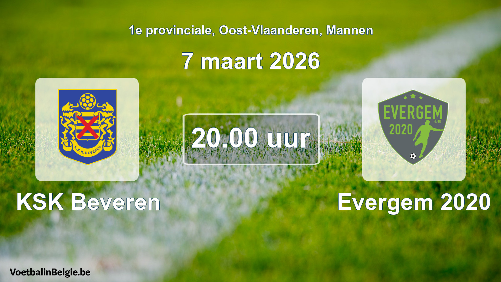 Scheduled match men football: KSK Beveren - Evergem 2020 (7 March 2026)