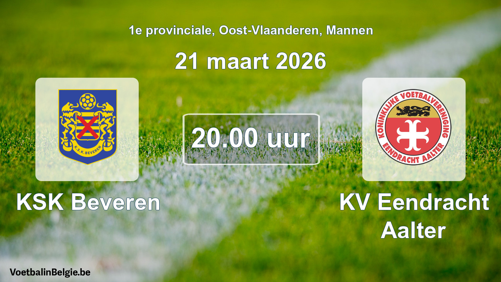Scheduled match men football: KSK Beveren - KV Eendracht Aalter (21 March 2026)
