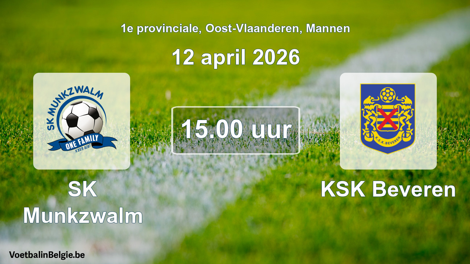 Scheduled match men football: SK Munkzwalm - KSK Beveren (12 April 2026)