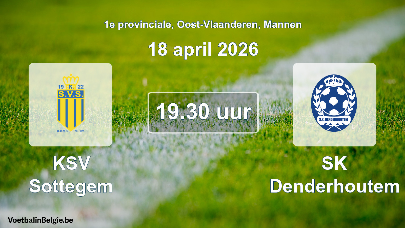 Scheduled match men football: KSV Sottegem - SK Denderhoutem (18 April 2026)