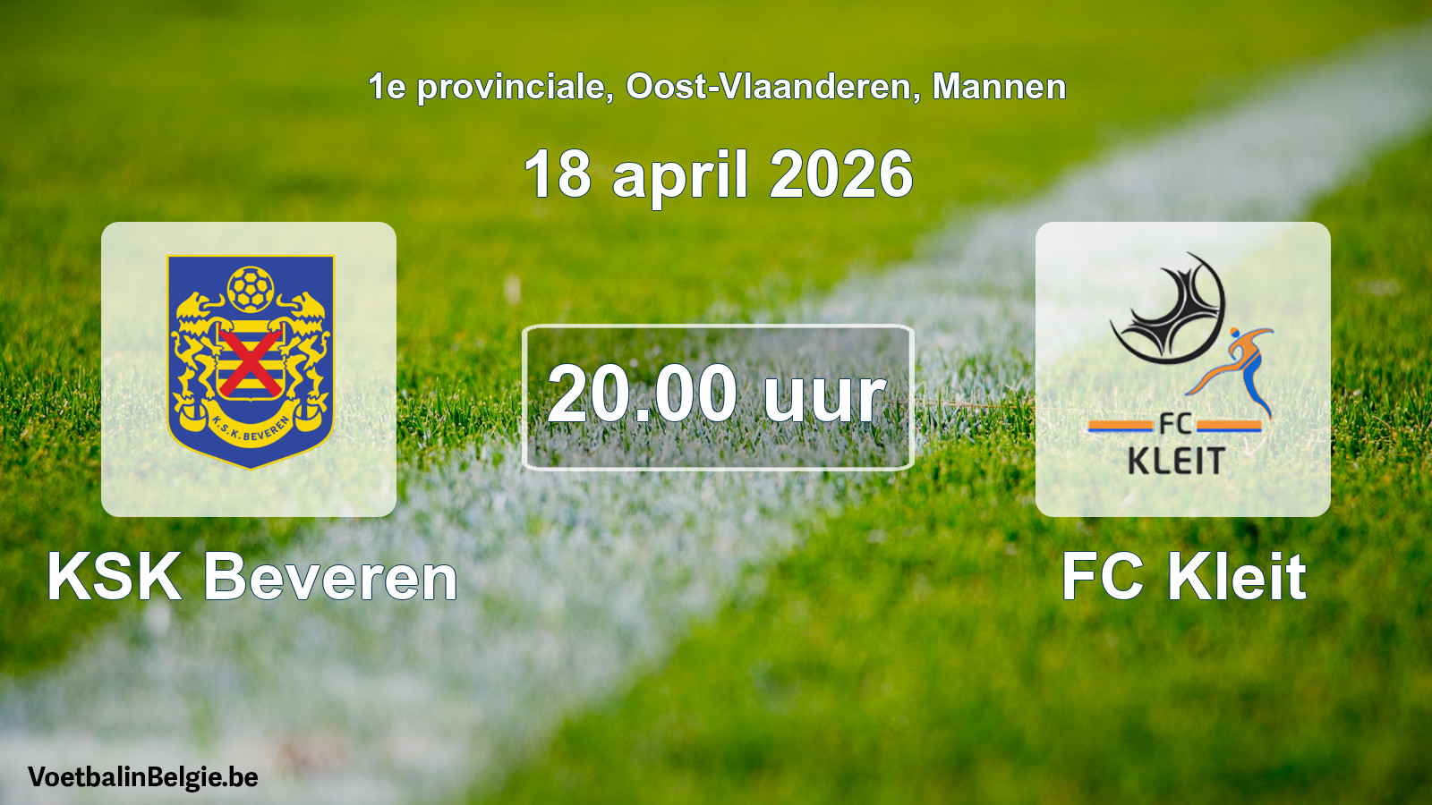 Scheduled match men football: KSK Beveren - FC Kleit (18 April 2026)