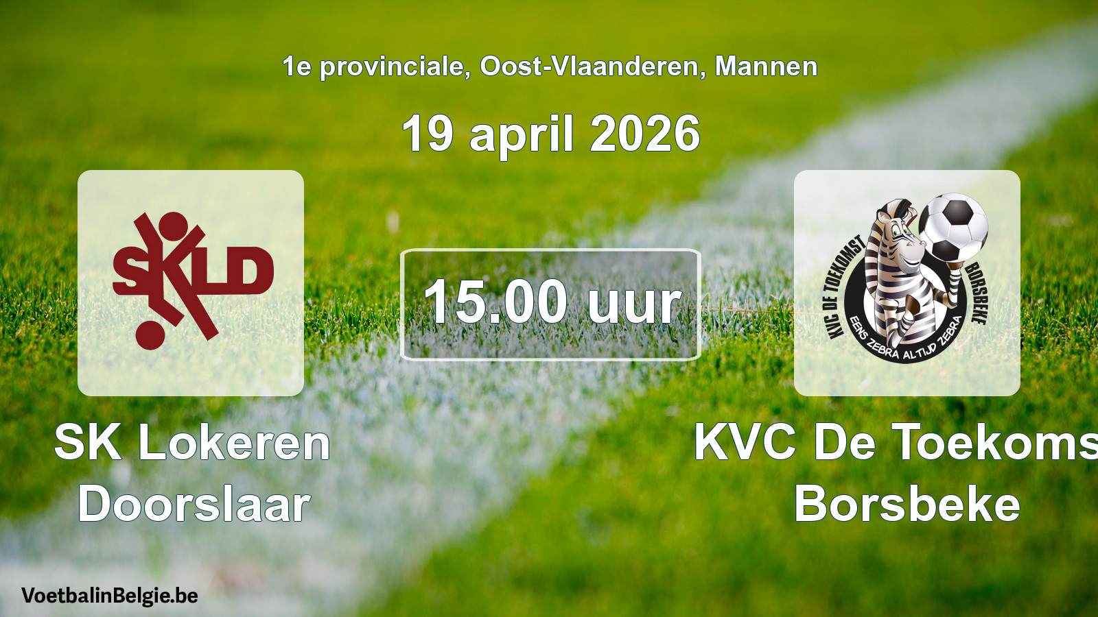Scheduled match men football: SK Lokeren Doorslaar - KVC De Toekomst Borsbeke (19 April 2026)