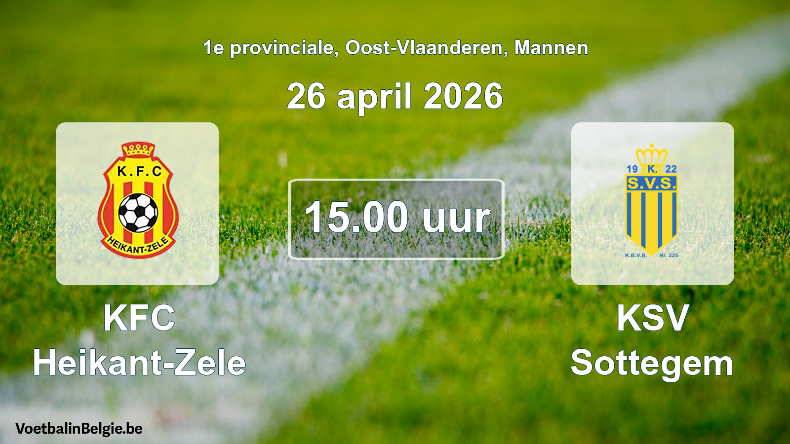 Scheduled match men football: KFC Heikant-Zele - KSV Sottegem (26 April 2026)
