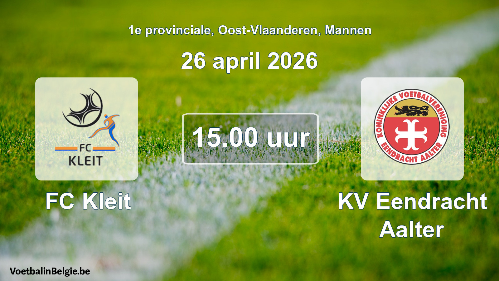 Scheduled match men football: FC Kleit - KV Eendracht Aalter (26 April 2026)