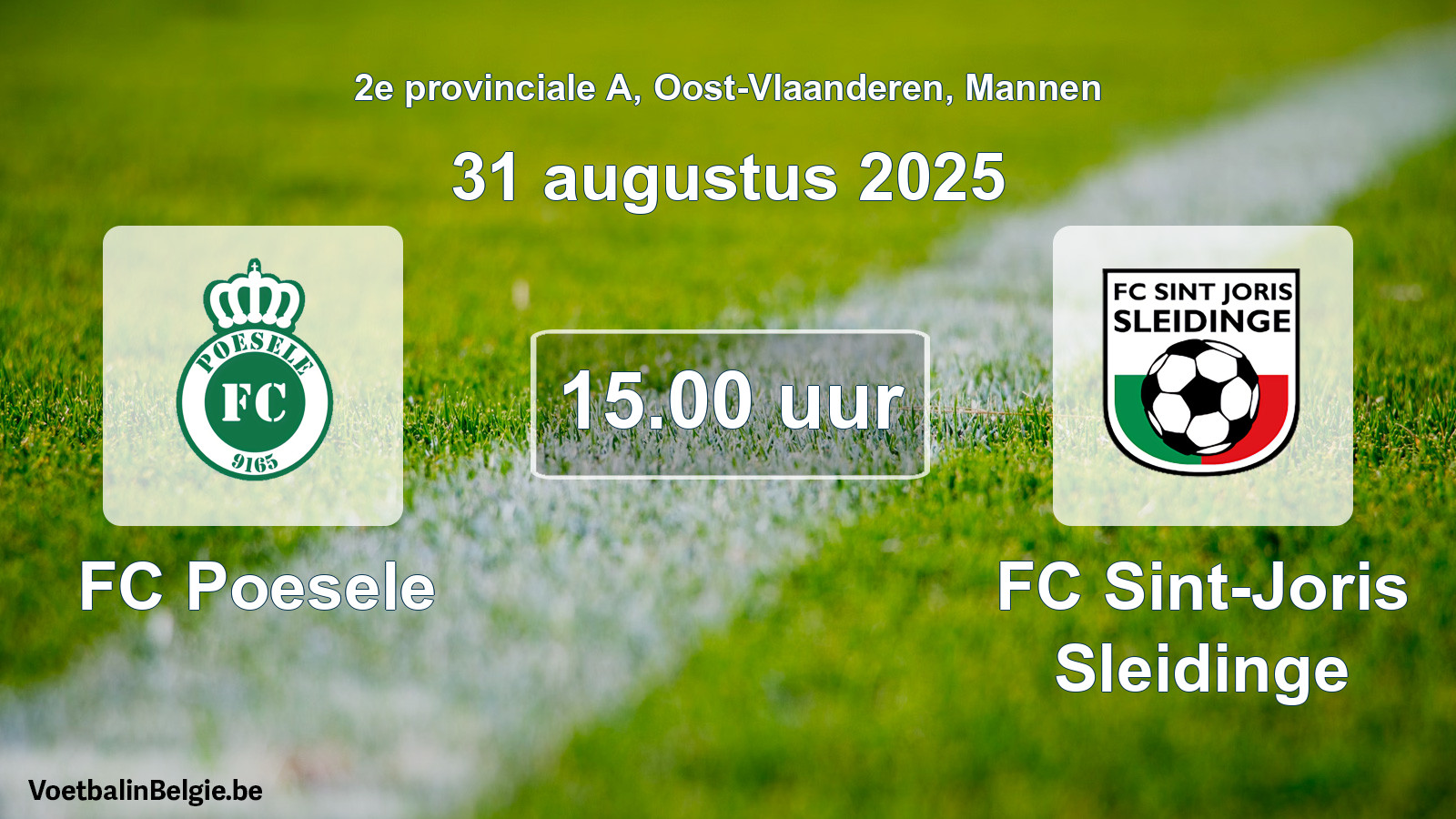 Scheduled match men football: FC Poesele - FC Sint-Joris Sleidinge (31 August 2025)