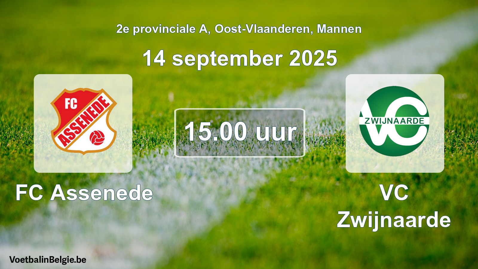 Scheduled match men football: FC Assenede - VC Zwijnaarde (14 September 2025)