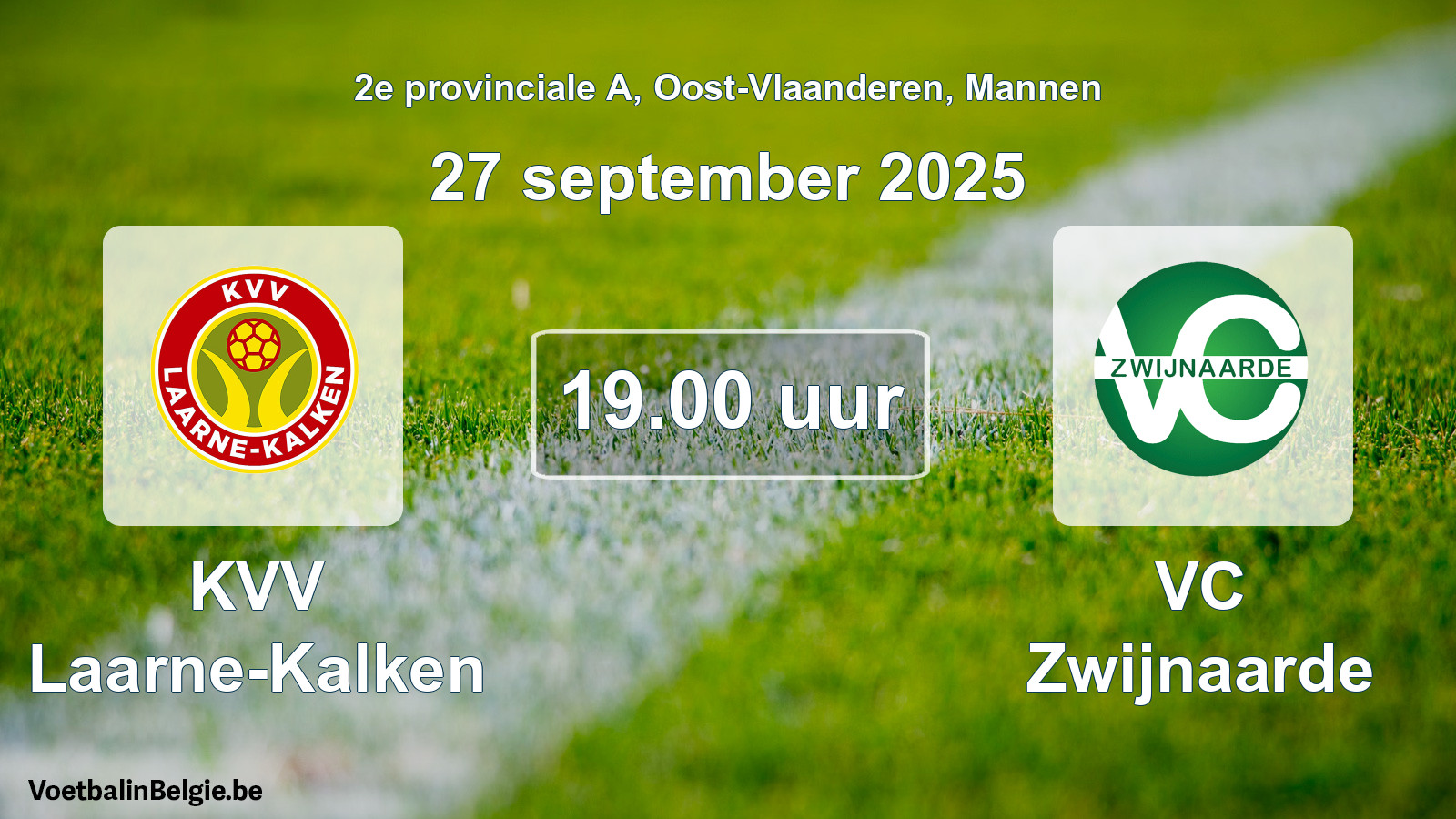Scheduled match men football: KVV Laarne-Kalken - VC Zwijnaarde (27 September 2025)