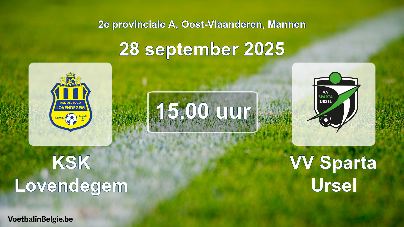 Scheduled match men football: KSK Lovendegem - VV Sparta Ursel (28 September 2025)