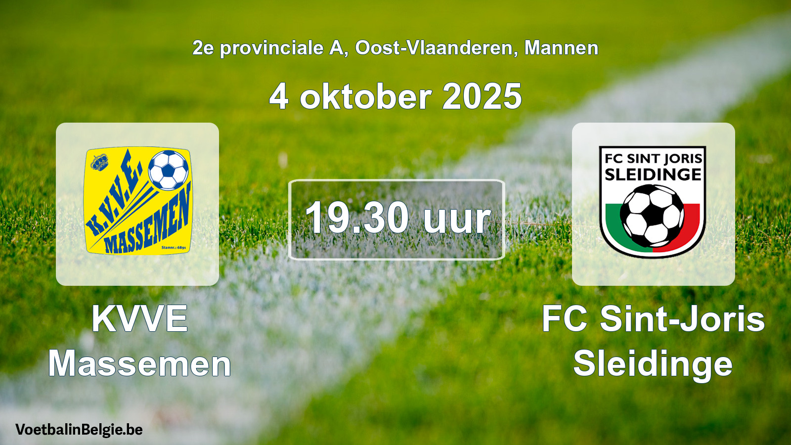 Scheduled match men football: KVVE Massemen - FC Sint-Joris Sleidinge (4 October 2025)