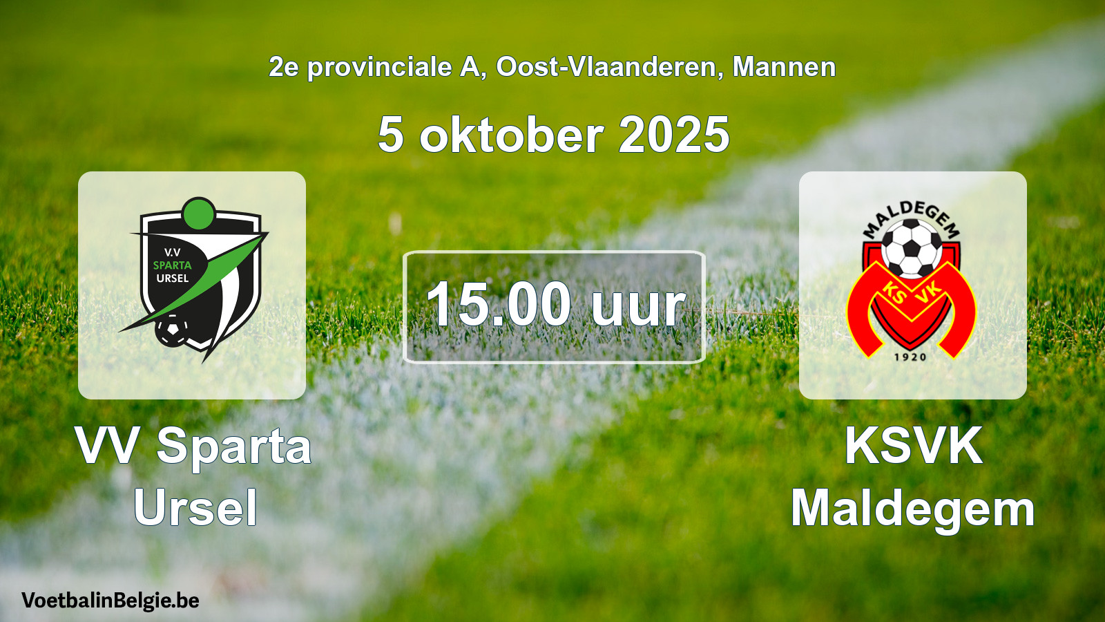 Scheduled match men football: VV Sparta Ursel - KSVK Maldegem (5 October 2025)