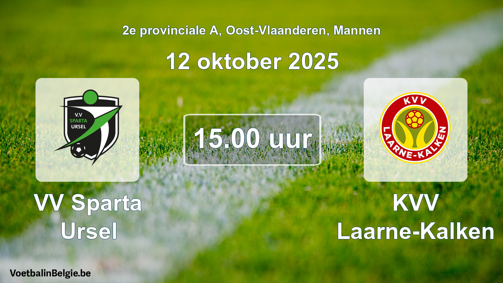 Scheduled match men football: VV Sparta Ursel - KVV Laarne-Kalken (12 October 2025)