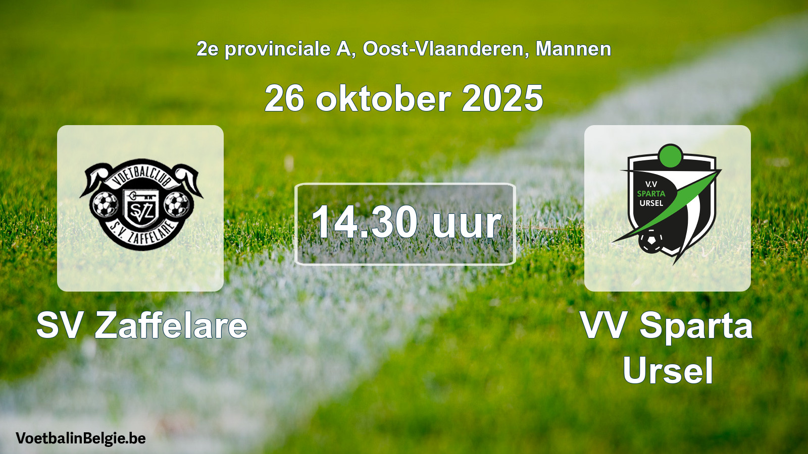 Scheduled match men football: SV Zaffelare - VV Sparta Ursel (26 October 2025)