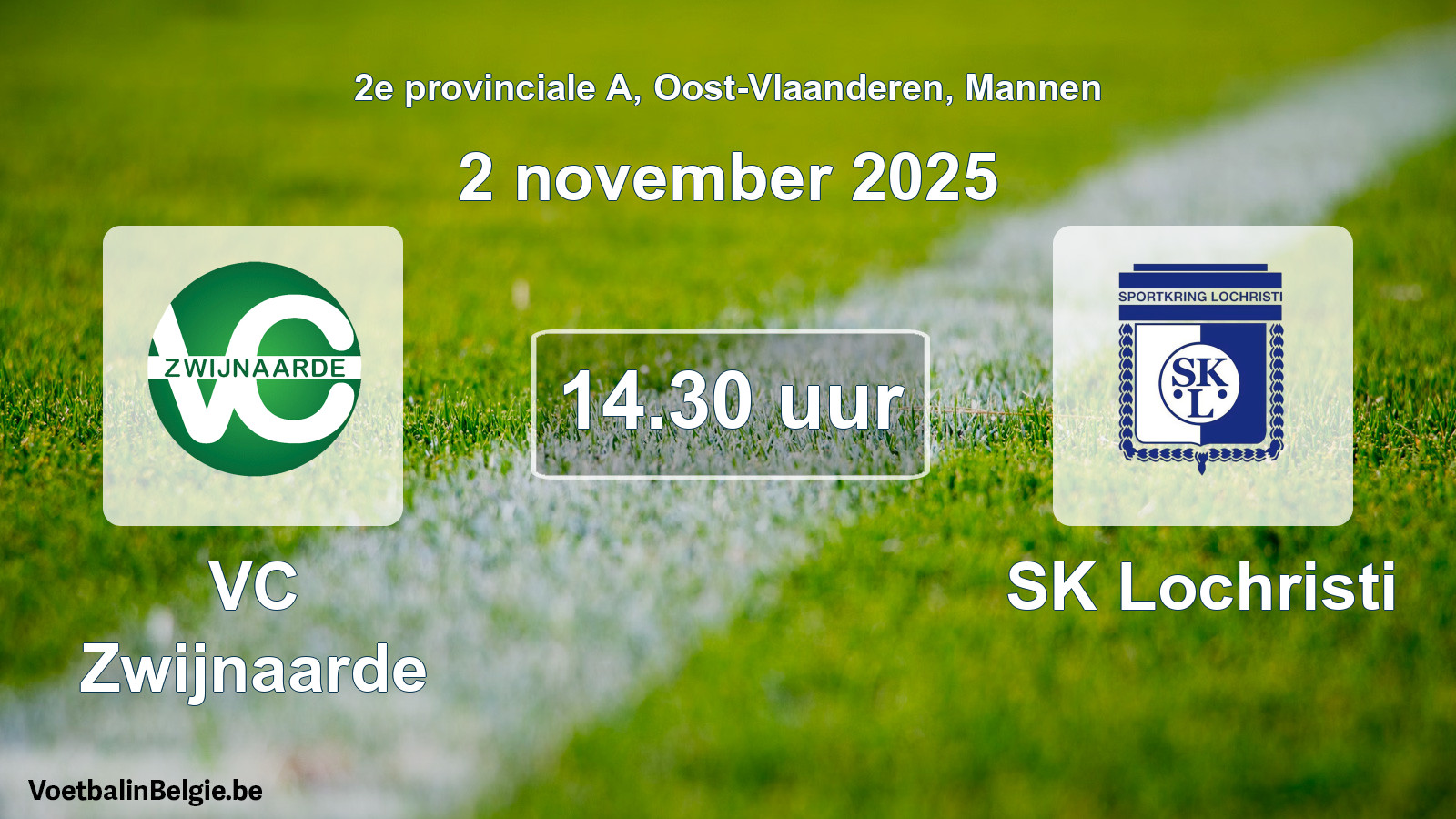 Scheduled match men football: VC Zwijnaarde - SK Lochristi (2 November 2025)