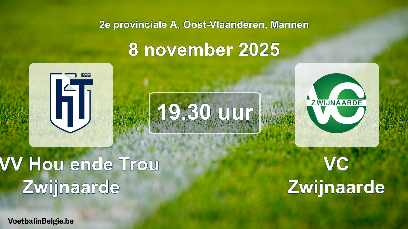 Scheduled match men football: KVV Hou ende Trou Zwijnaarde - VC Zwijnaarde (8 November 2025)