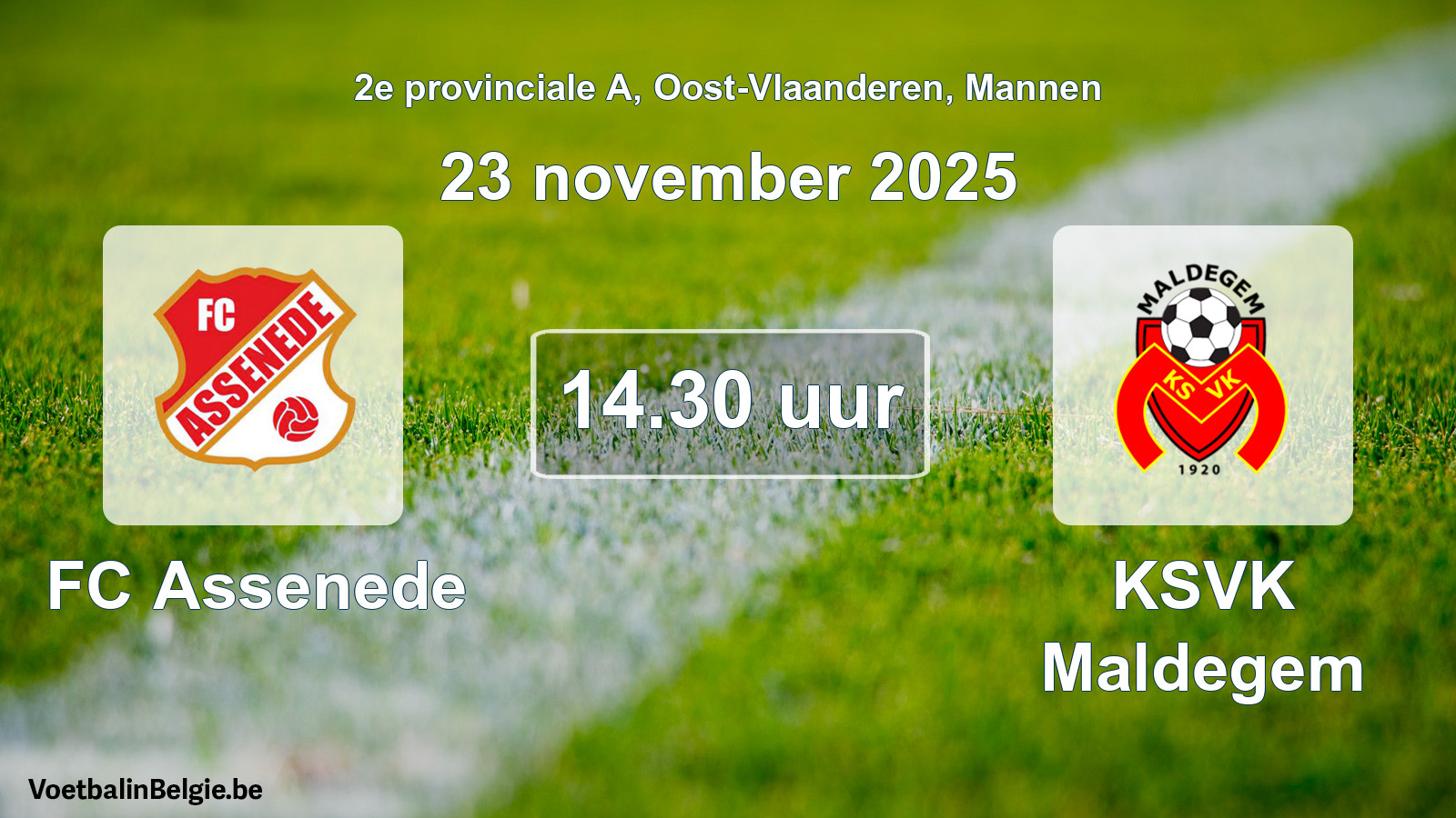 Scheduled match men football: FC Assenede - KSVK Maldegem (23 November 2025)