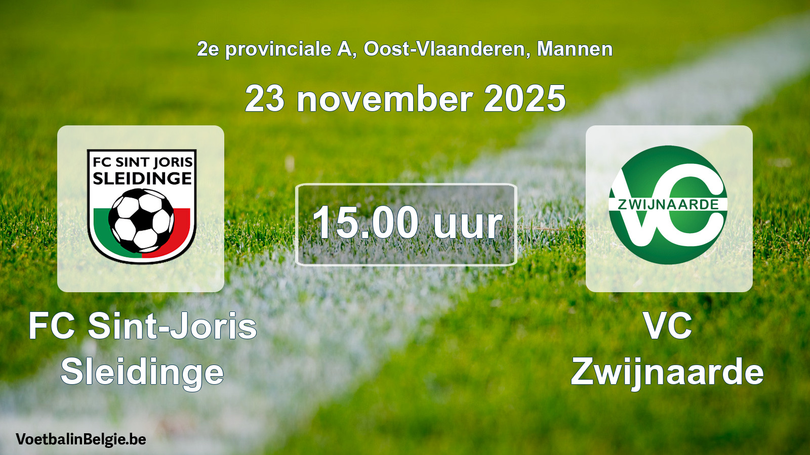 Scheduled match men football: FC Sint-Joris Sleidinge - VC Zwijnaarde (23 November 2025)