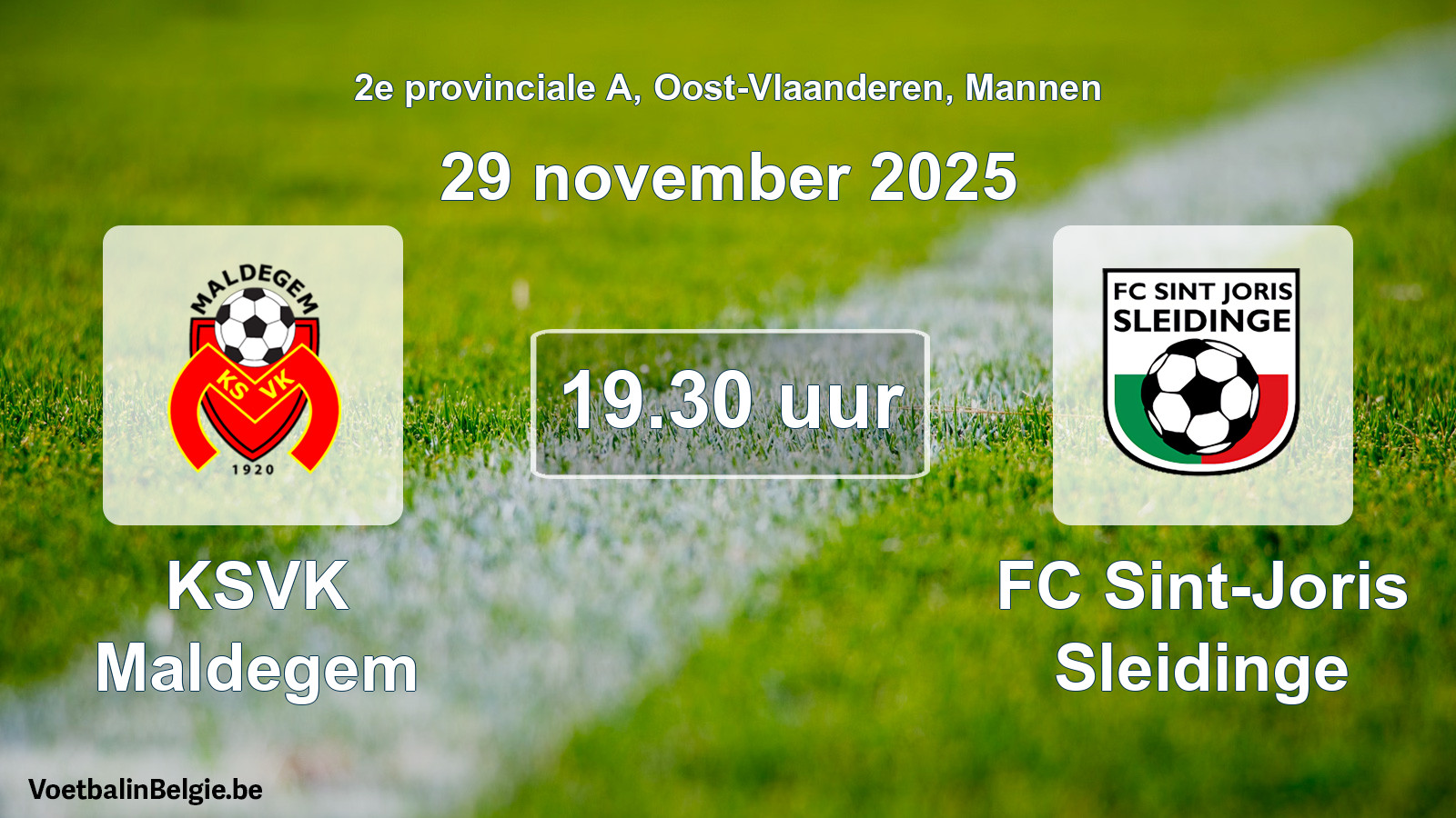Scheduled match men football: KSVK Maldegem - FC Sint-Joris Sleidinge (29 November 2025)