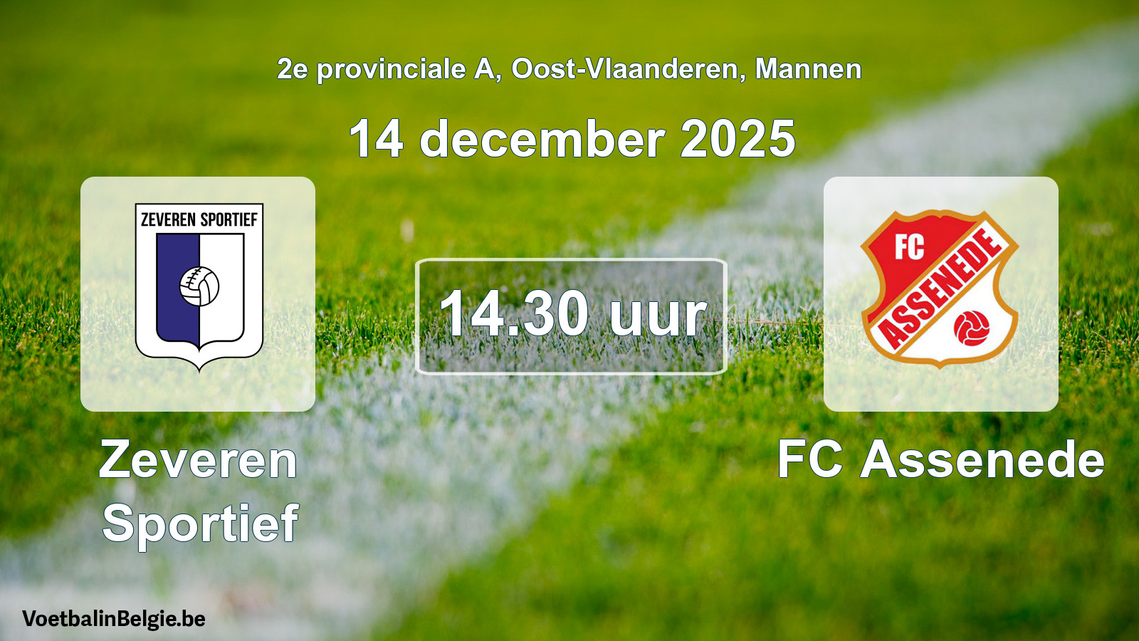 Scheduled match men football: Zeveren Sportief - FC Assenede (14 December 2025)