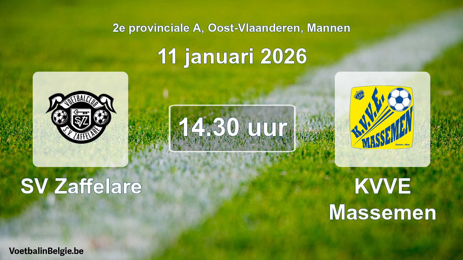Scheduled match men football: SV Zaffelare - KVVE Massemen (11 January 2026)