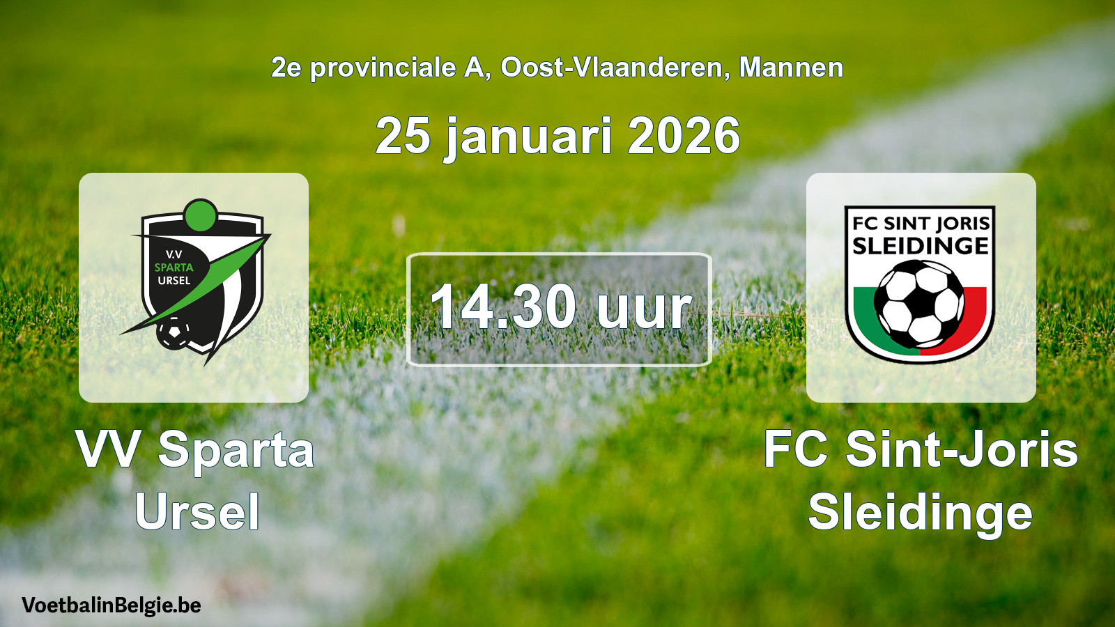 Scheduled match men football: VV Sparta Ursel - FC Sint-Joris Sleidinge (25 January 2026)