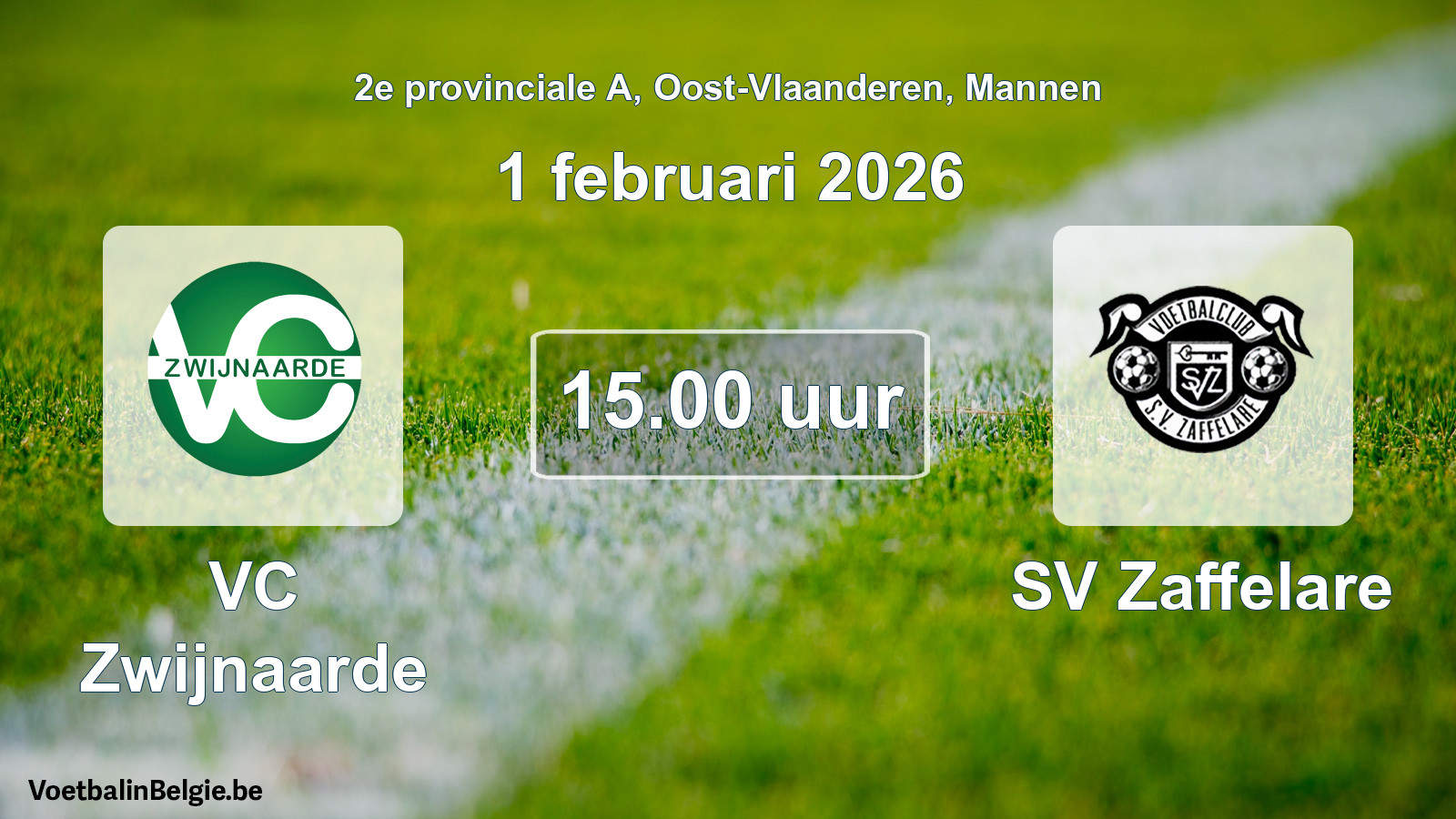 Scheduled match men football: VC Zwijnaarde - SV Zaffelare (1 February 2026)