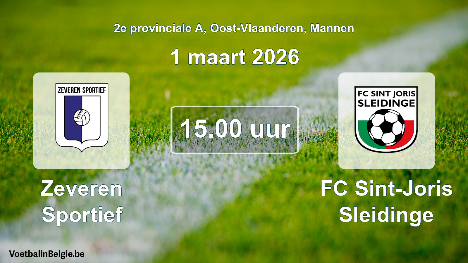 Scheduled match men football: Zeveren Sportief - FC Sint-Joris Sleidinge (1 March 2026)
