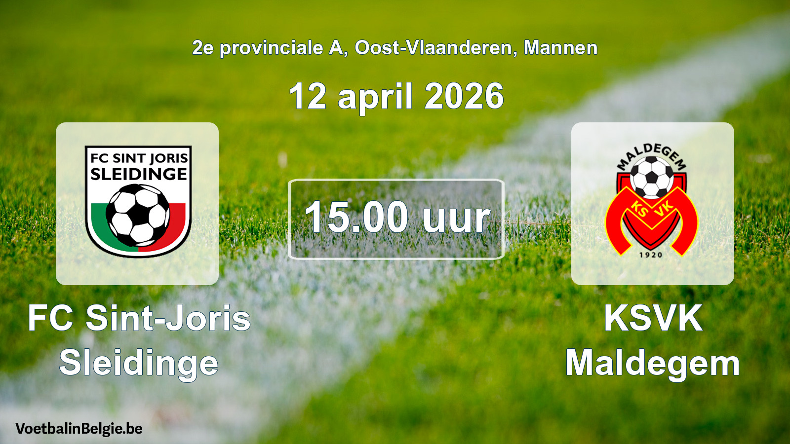 Scheduled match men football: FC Sint-Joris Sleidinge - KSVK Maldegem (12 April 2026)