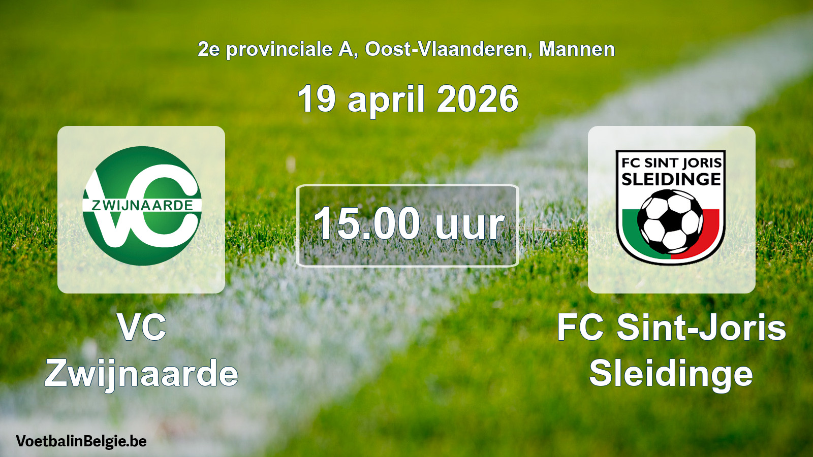 Scheduled match men football: VC Zwijnaarde - FC Sint-Joris Sleidinge (19 April 2026)