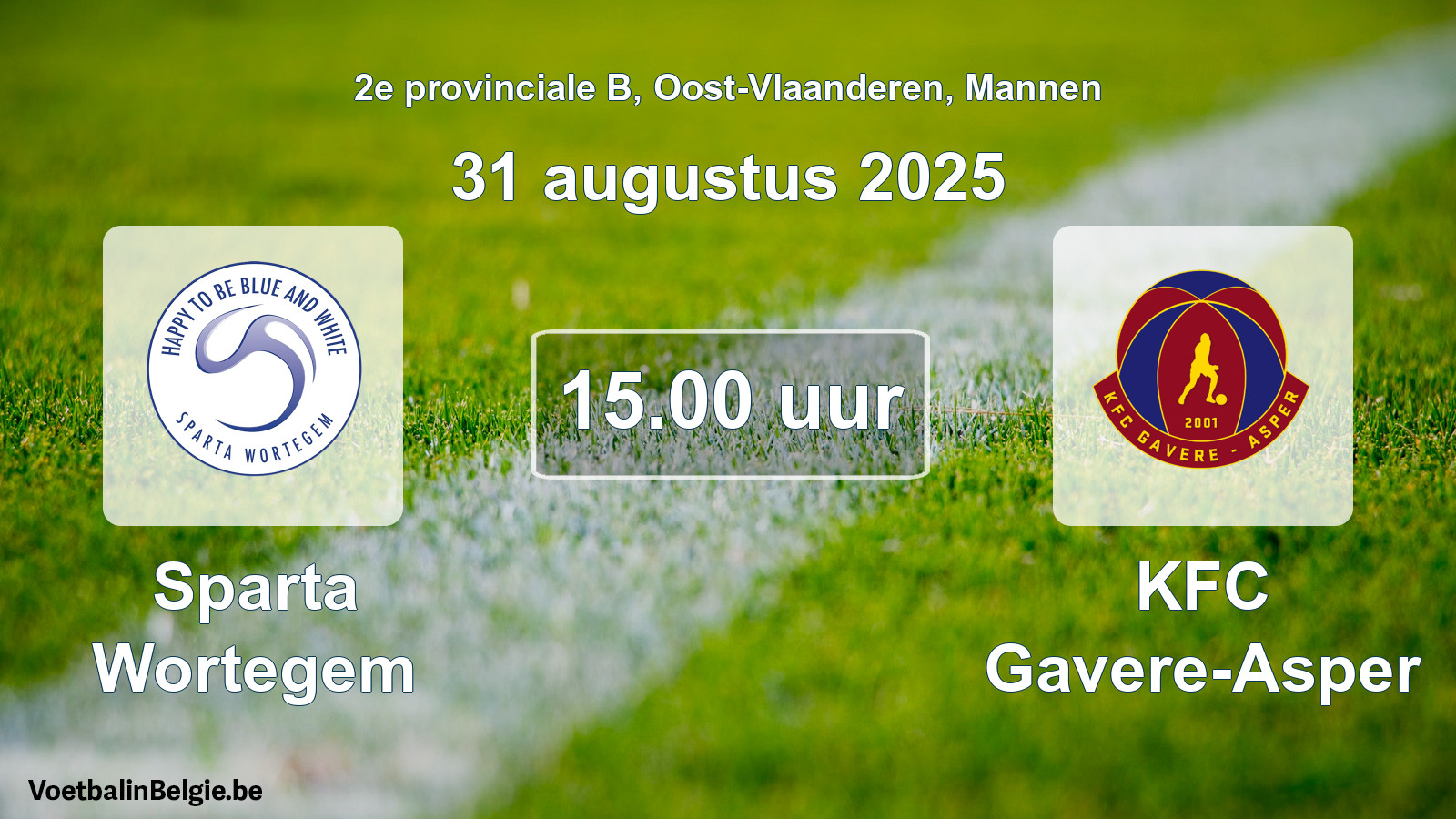 Scheduled match men football: Sparta Wortegem - KFC Gavere-Asper (31 August 2025)