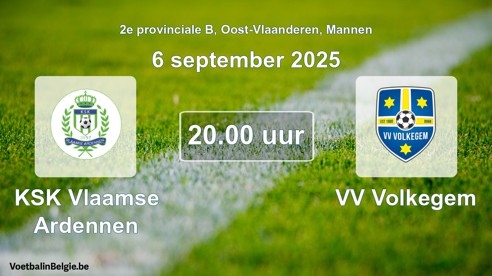 Scheduled match men football: KSK Vlaamse Ardennen - VV Volkegem (6 September 2025)