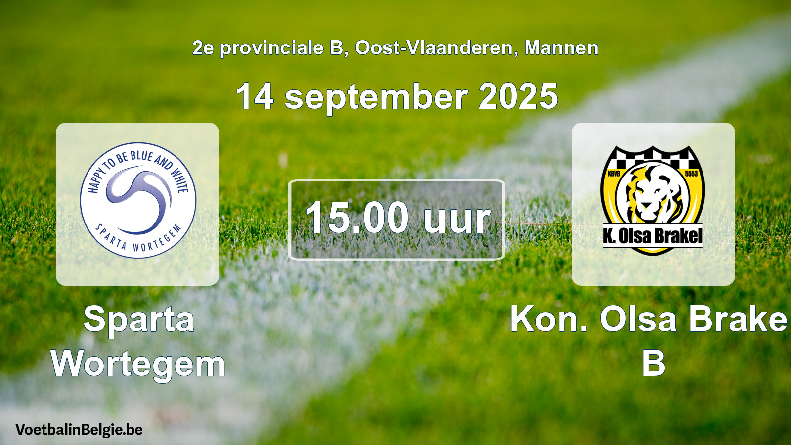 Geplantes Spiel männer-Fußball: Sparta Wortegem - Kon. Olsa Brakel B (14 September 2025)