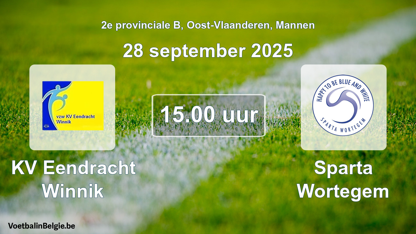 Scheduled match men football: KV Eendracht Winnik - Sparta Wortegem (28 September 2025)
