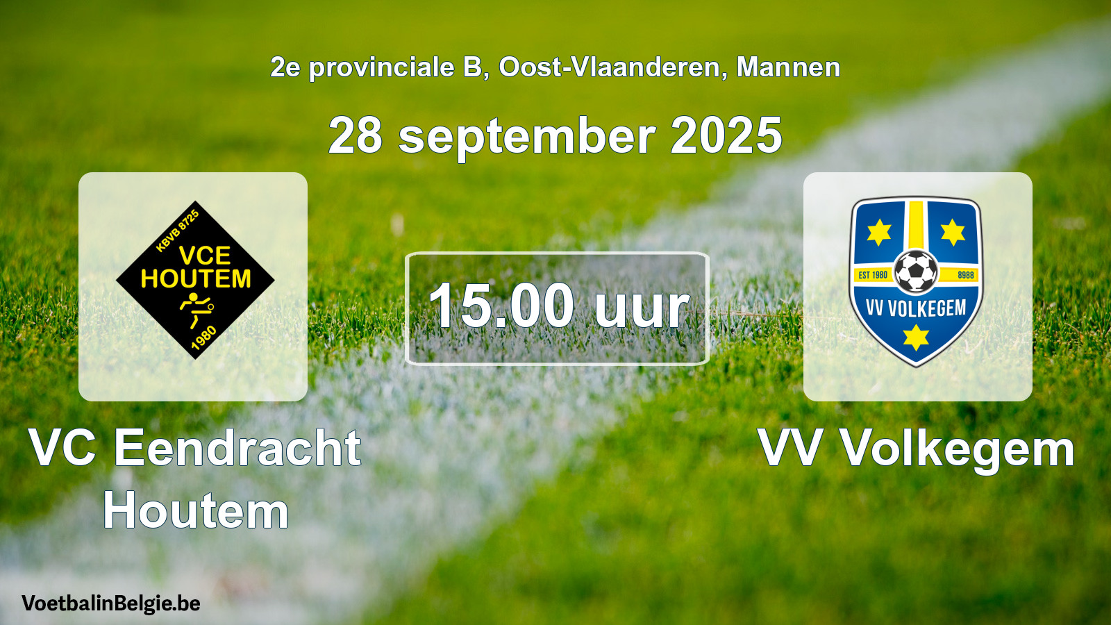 Geplande wedstrijd mannenvoetbal: VC Eendracht Houtem - VV Volkegem (28 september 2025)