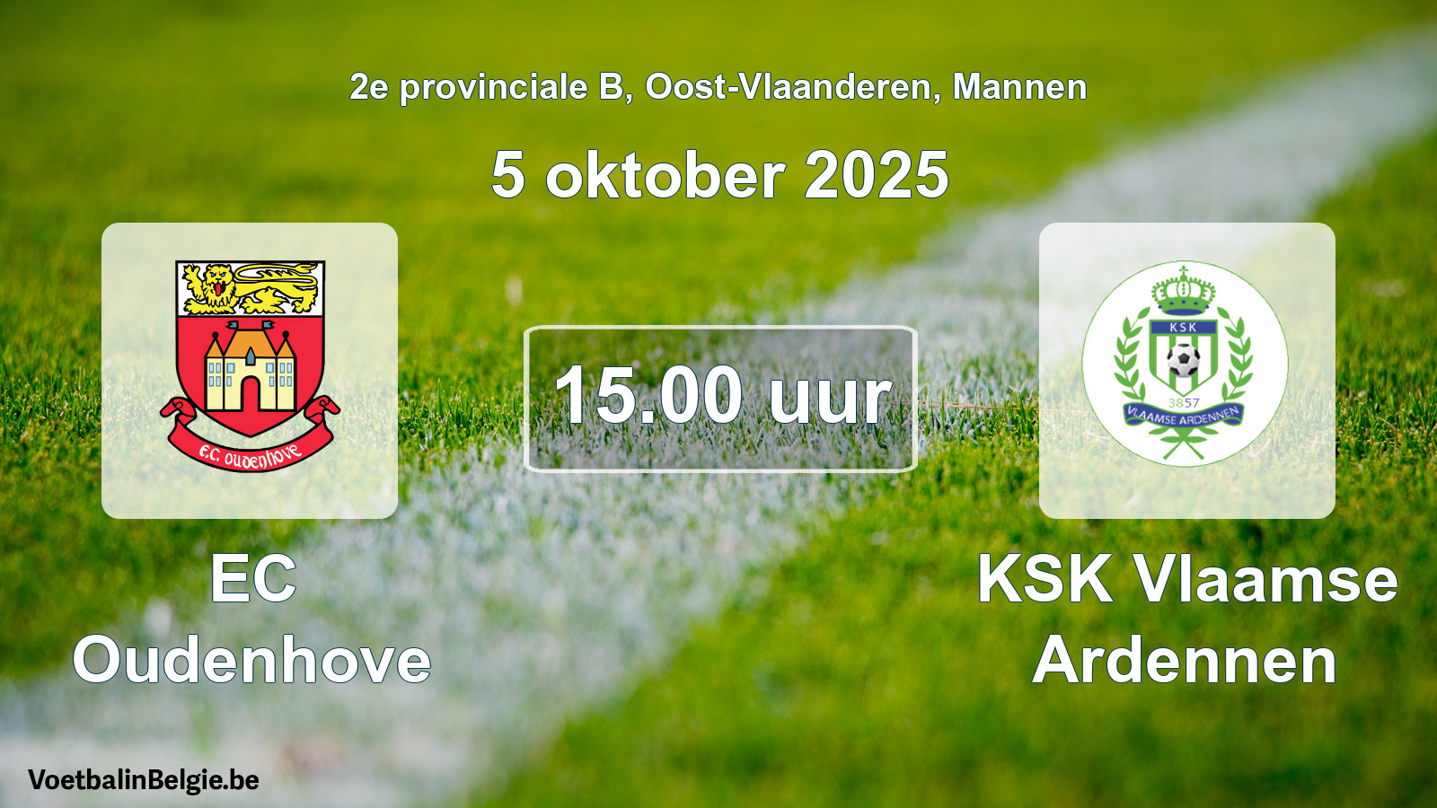 Scheduled match men football: EC Oudenhove - KSK Vlaamse Ardennen (5 October 2025)
